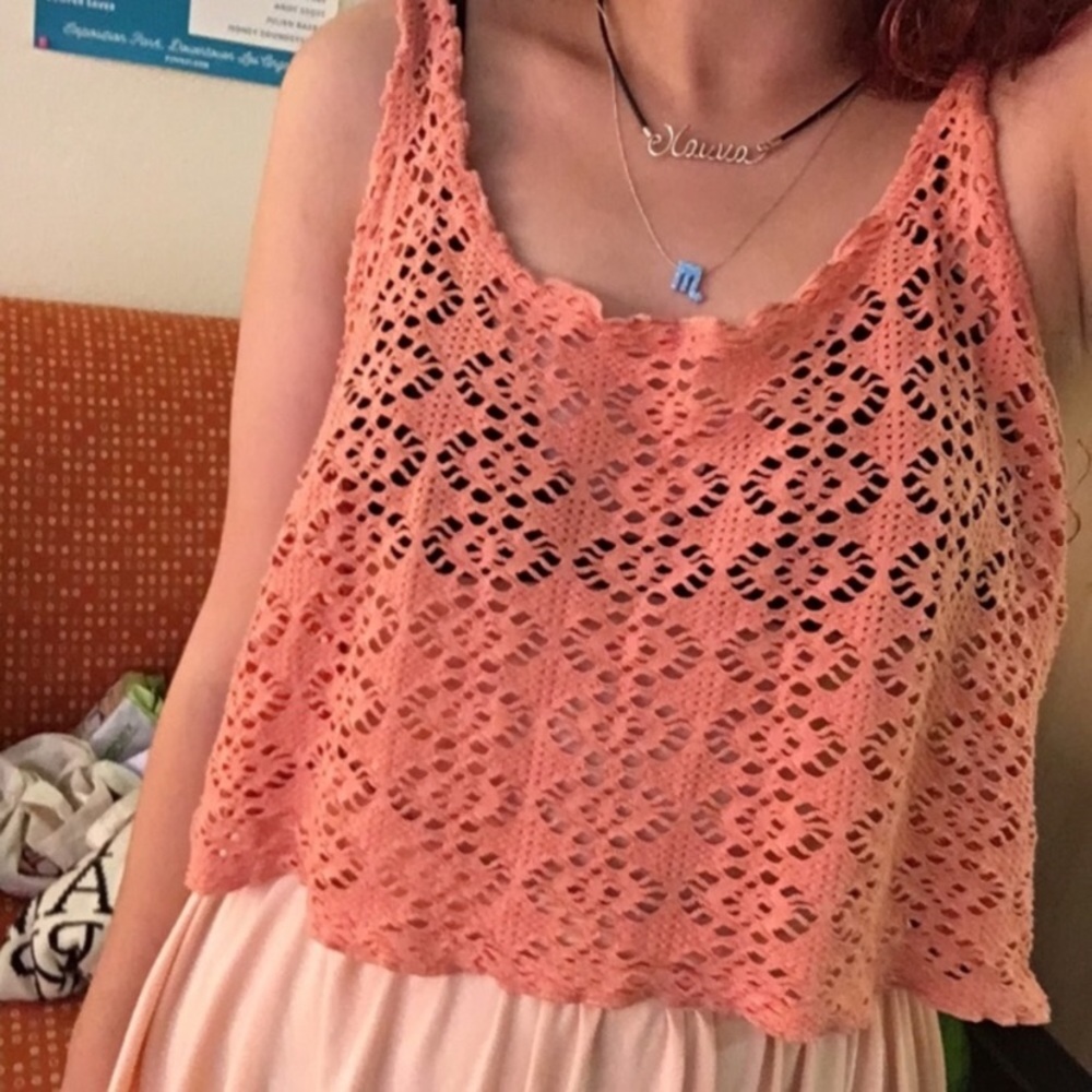 Free People Beach Crochet Cropped Tank